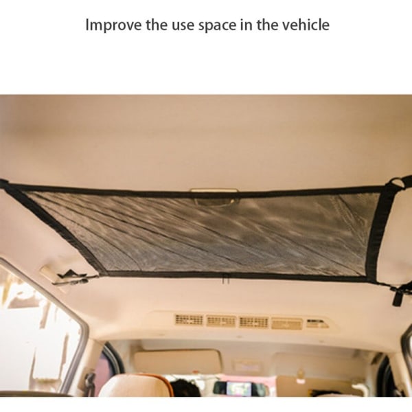 Car Net Pocket Roof Top Cargo Net i Trunk Inner Bag för Universal Auto Container 80X55Cm B