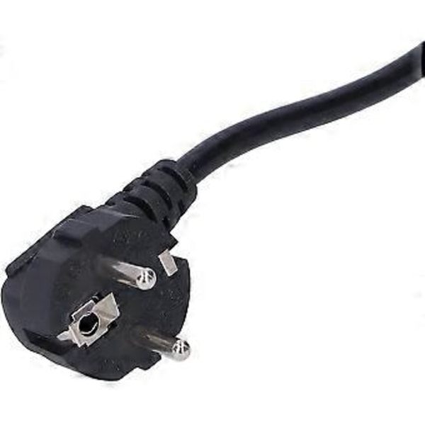 Strømkabel, EU Standard 250V 10A, 1,2m, Netledning til AC Strømkabel Vinklet Stik til Printer, Mikrobølgeovn, Ovn, Etc. Hy