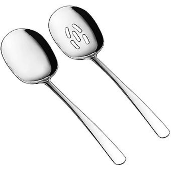 Serveringsskjeer Sett, 25 cm Slisset Serveringsskje, Skjeer Sølvtøy, Ing Skje, Past