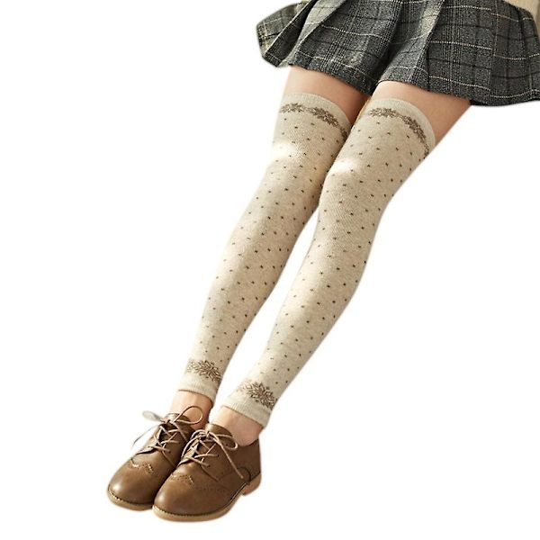 Kvinnors vinter Faux Ull Långa Benvärmare Japansk Preppy Stil Snöflinga Prickar