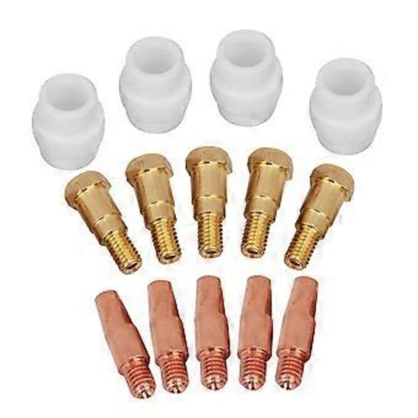 14 stk. Kontaktdyse Gasdiffusor Dyseholder Sæt til Binzel 24KD MIG Svejselampe 1.0mm