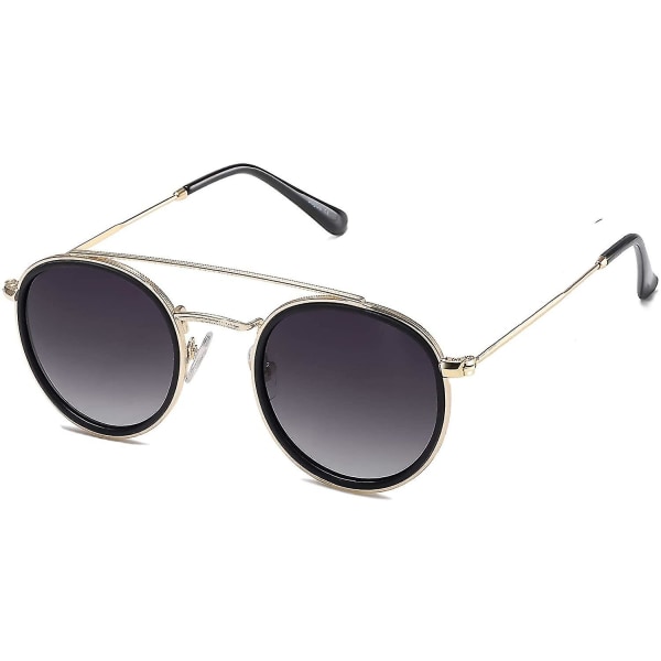 Pienet retro pyöreät polarisoidut aurinkolasit Uv400 kaksoissiltaa aurinkolasit Sunset Sj1104
