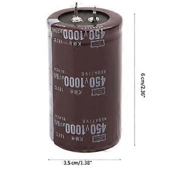 Højfrekvent 450V 1000uF Elektrolytisk Kondensator Volumen 35x60mm til Mikroprocessorstyring, Strømkonvertering og Mere