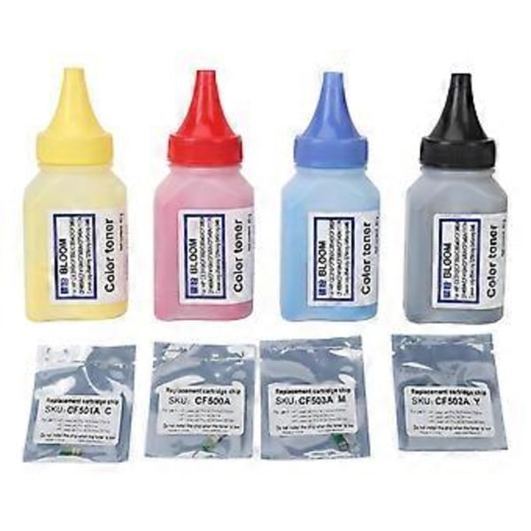 4 Flasker Printer Refill Toner Farve Toner Pulver Erstatning for CF540A CF500A CF530A CRG055 CRG054 CRG045