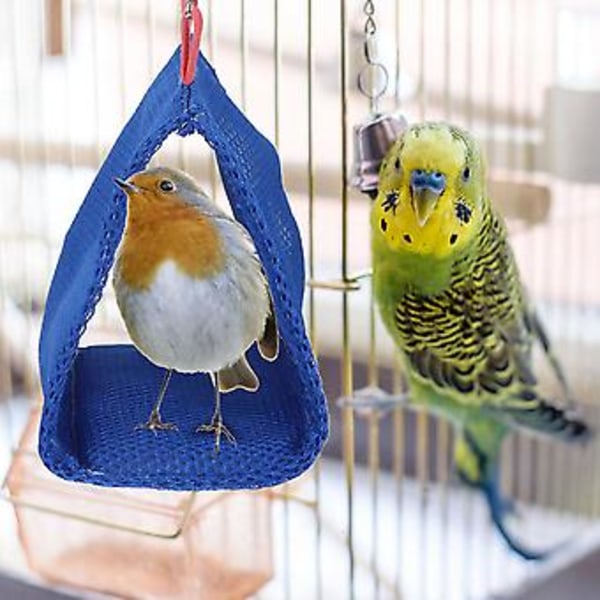 Medium Andningsbar Mesh Husdjur Hamster Hängmatta Papegoja Hängande Säng Hus för Små Djur (Blå)