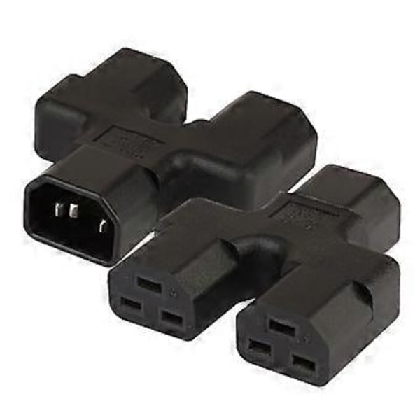 IEC320 C14 Hane till Dubbel C21 Hona Y-typ Splitter Förlängningsadapter