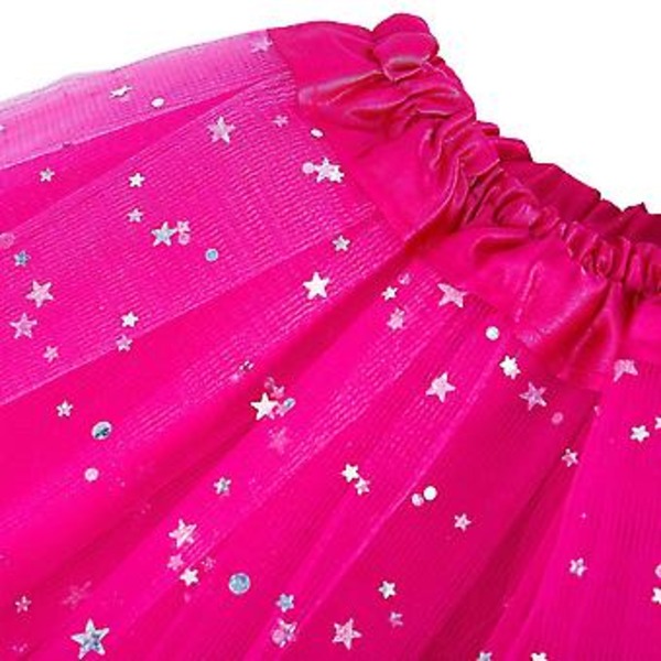 Smart Baby Pigetøj Stjerner Pailletter Underkjole Balletdans Fluffy Tutu Nederdel Rød