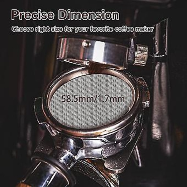 58mm Espresso Puck Screen, Genanvendelig 1,7mm Tykkelse 100m Mindre Stål Espresso Puck Screen (2 Stk)