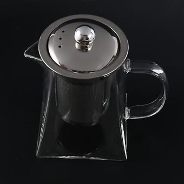 Firkantet tekande i glas med si, 550 ml borosilikat tekande med ser, klare tekander til blade Fo