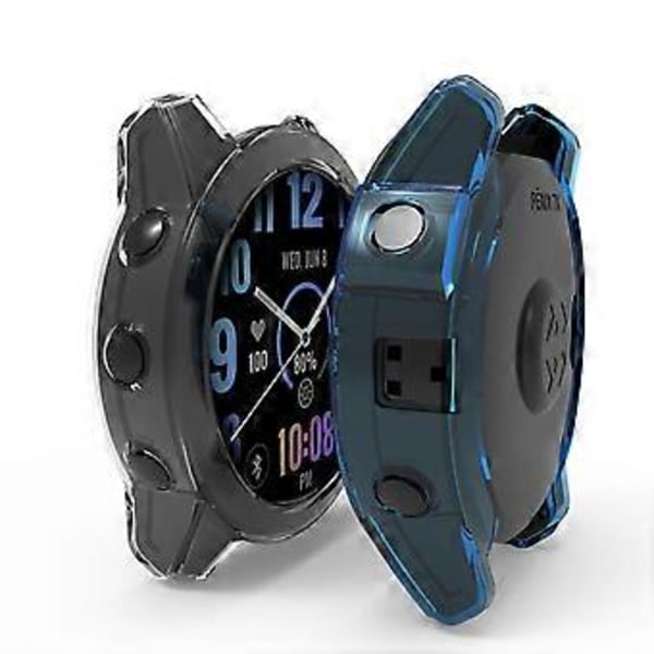 Støtsikker deksel for Fenix 7, myk skjermbeskytter TPU ramme støtfanger for