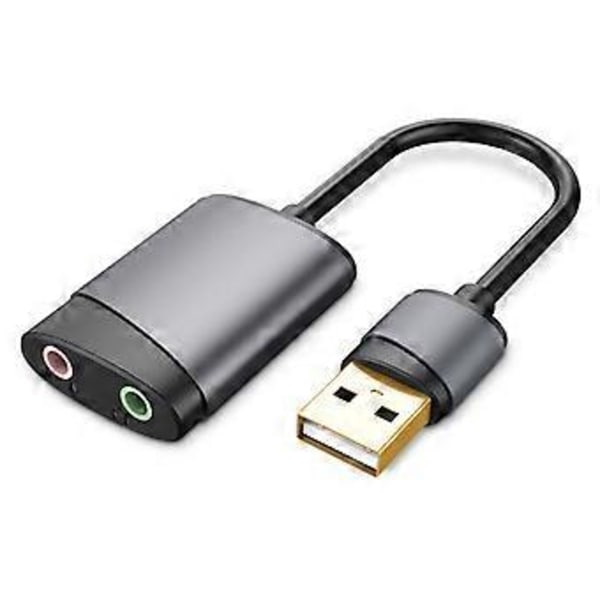 USB Gaming Lydkort Konverter med 3.5mm Hodetelefon Mikrofon for PC Stasjonær