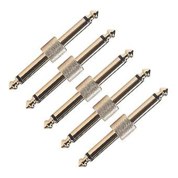 5 stk. 1/4 tomme 6,35 mm Gitar Effektpedal Koblingsstykke Jack