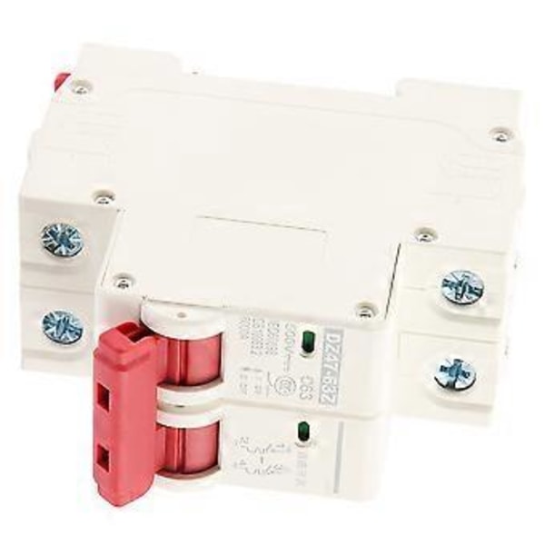 2P DC 500V 63A Mini Afbryder MCB Sikkerhedsafbryder DZ4763Z2P