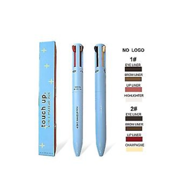 4-i-1 Makeup Pen Touch-up Pen Makeup Øjenbryn Blyant Vandtæt 4 Farver Multifunktionel Makeup Beau