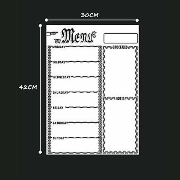 A3 Magnetisk Whiteboard-ark För Kökskyl Multipurpose Kyl Veckovis Whiteboard Kalender För