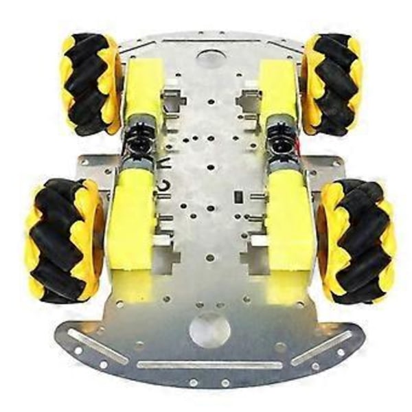Smart Robotbil Kit Fyrhjulig Smart Mecanum Hjul Enkellagers Aluminiumlegering Bilchassi DIY Monteringskit