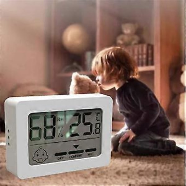 Mini LCD Digital Hygrometer Inomhus Elektronisk Temperatur Hygrometer Sensor Mätare Elektronisk Hushållstermometer Svart