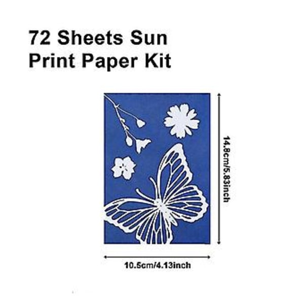 73-osainen syanotypiasarja, aurinkoherkkä Sunprint