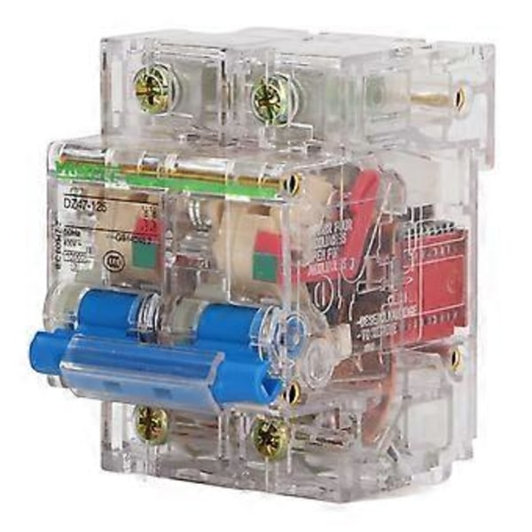 Transparent Strømbryter 2P Høy Sensitivitet Enkel Observasjon Strømbryter Luftbryter for AC-systemer 400V 80A