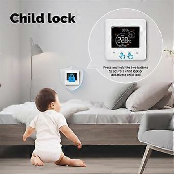 Tuya WiFi Termostat Romtemperaturkontroller Vann/Elektrisk Gulvvarme Gasskjele Appkontroll for Alexa B