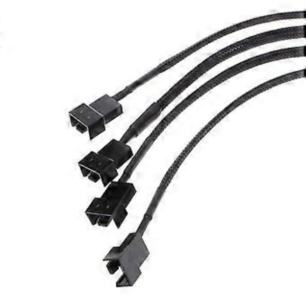Y-splitter 4x 3-Pin/4-Pin PWM-fläktkablar till 4-Pin Molex till CPU 3P 4P Strömkabel