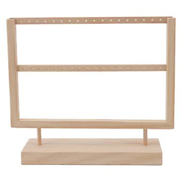 Log Farve Øreringe Organizer Stand - Træ Smykkeholder med 2 Lag til Hængende Øreringe, Elegant Display