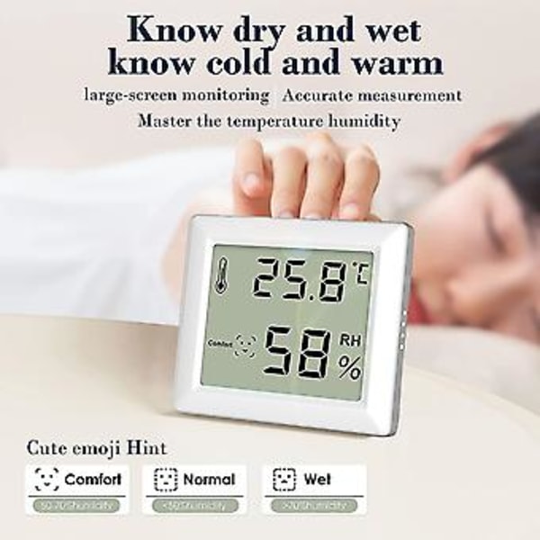 3-pack Termo-hygrometer, Ultratunn Termometer och Hygrometer, Digital Hygrometer, Inomhus Termometer för Vertikal eller Väggmontering