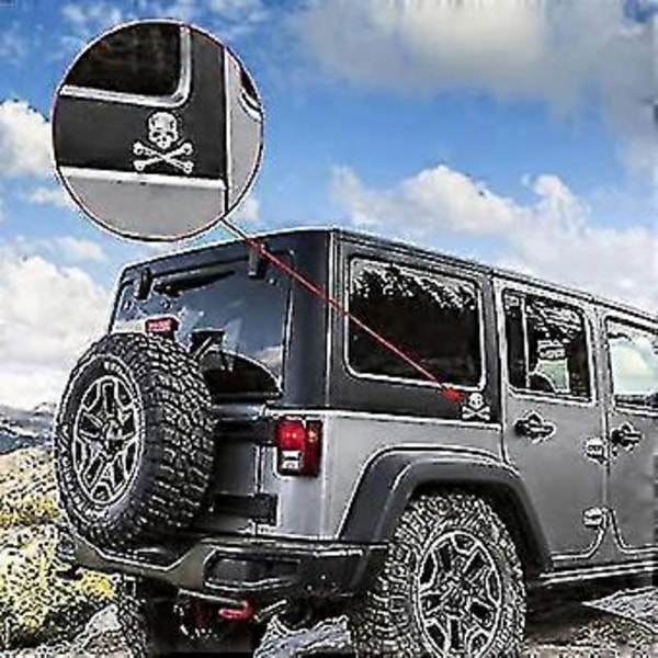 2-osainen hopeanvärinen cool persoonallisuus 3D metallinen pääkallo luuranko kuolema auto moottoripyörä tunnus merkki tarra autojen muotoilutarvikkeet
