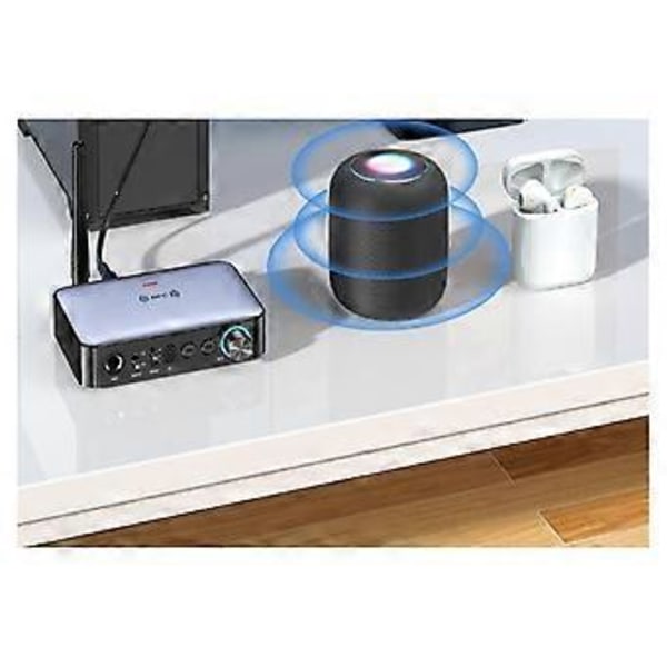 Bluetooth Audio Mottagare Sändare NFC AUX 2RCA U-Disk TF 6.5 Mic Koaxial Optisk DSP Dekodning HIFI Trådlös Adapter B
