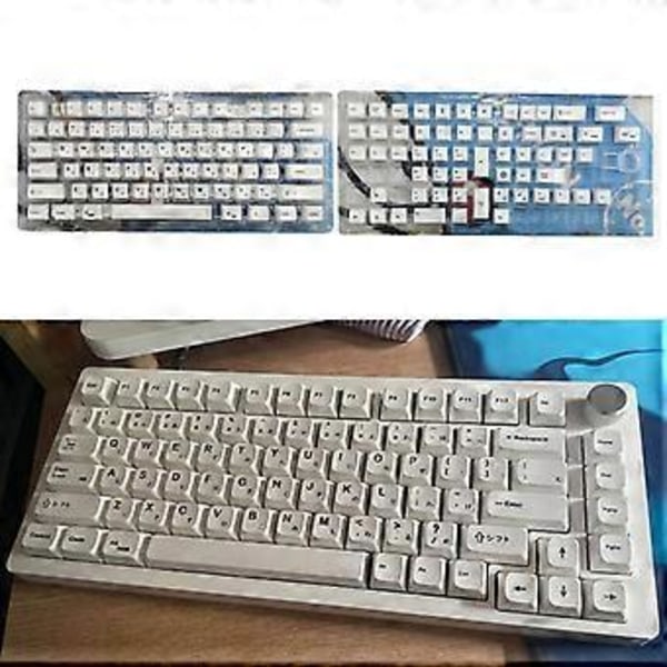 Tykk PBT Hvite Tastaturhetter 135 Taster Sublimering Minimalistisk Japansk Tastaturhette