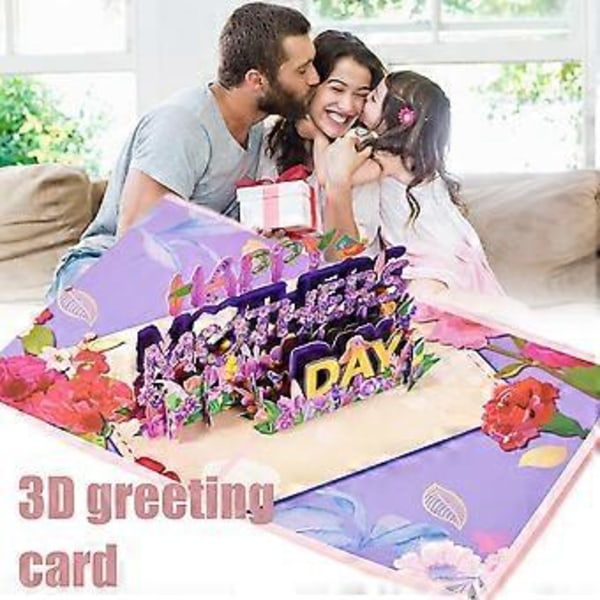 D Onnittelukortti, Hyvää äitienpäivää 3D Äitienpäivä D Kortti Onnittelukortti Sujuva toiminta