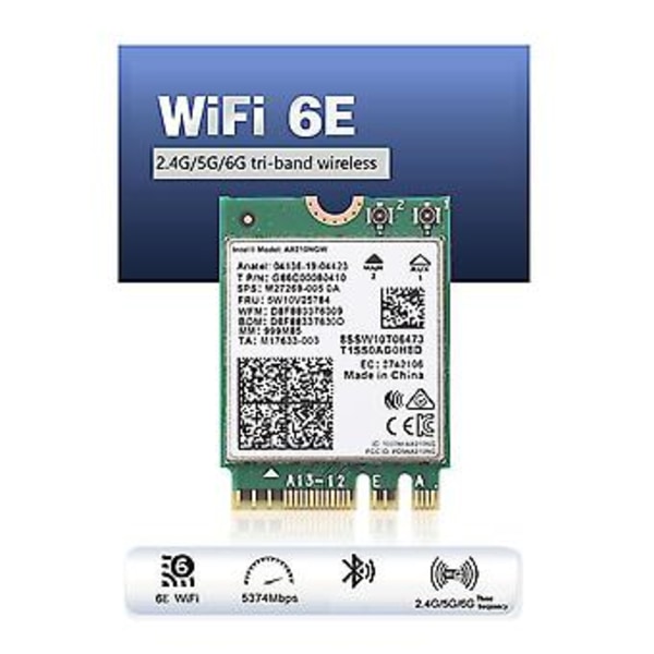 Ax210ngw Wifi6e Netværkskort Bluetooth 5.2 5374m Bånd Trådløst Netværkskort Med 8db Antenne Kit