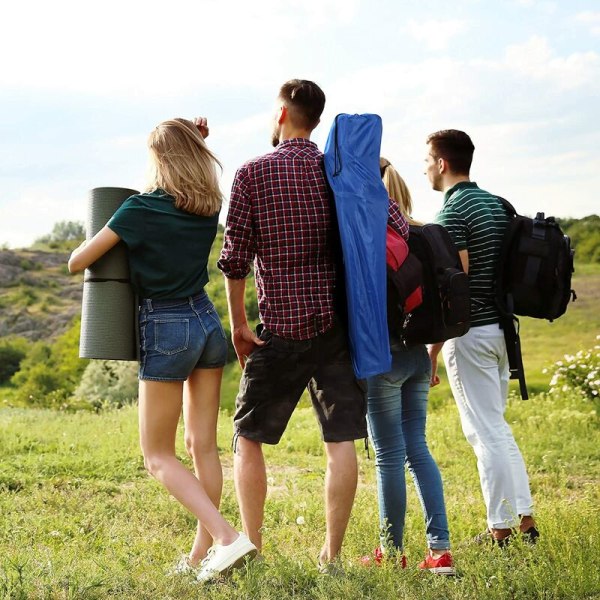 Sammenklappelig Campingstol, Sammenklappelig Have Stol, Belastbar op til 100 kg, Sædehøjde 40 cm, med Drikkeholder og Taske, Letvægts, 80 x 50 x 47 cm, Blå