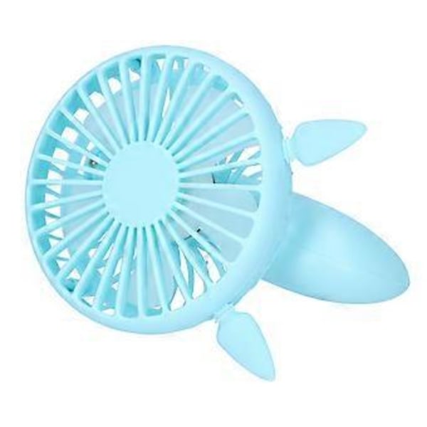 Bærbar Ventilator 180 Graders Rotation Skrivebord USB Genopladelig Elektrisk Mini Køleventilator Blå