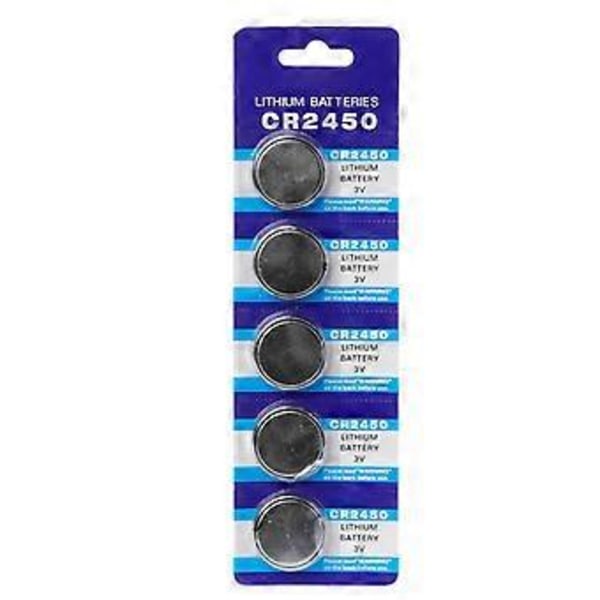 3V CR2450 Knapcelle Batterier Engangs Batteri Dele til Fjernbetjening Ur Lommeregnere - 5 Stk/ark