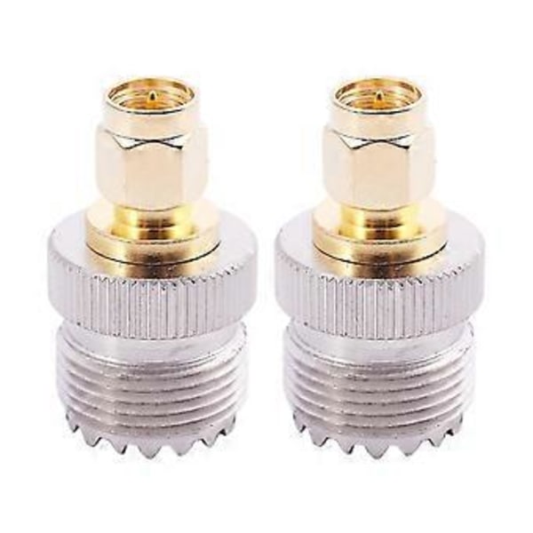 2x SMA Han Til UHF Hun So239 So-239 Jumper Stik RF Adapter Connect -259 Guld