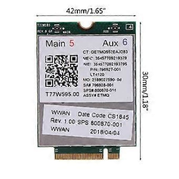 T77W595 4G LTE Mobilt Bredbånd 4G Kort WWAN T77W595 Modul 796928-001 Til HP Elite x2 840 850 G3 640 650 645 G2