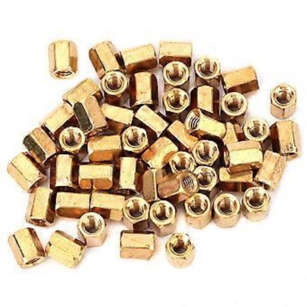 50 stk. Messing M3*6mm Hul Dobbel Pass Kretskort Standoff Hex Spacer