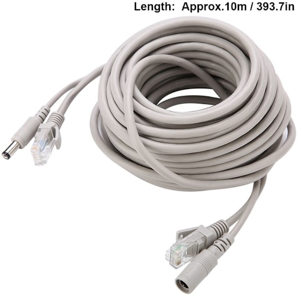 5M/10M/15M/20M RJ45+DC Ethernet CCTV-kabel för IP-kameror NVR-system 10Mbps 100Mbps(10M)