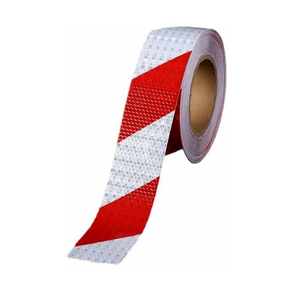 Self-Adhesive Reflective Tape Reflective Warning Tape Reflective Adhesive Tape Red and White Warning Warning Tape 5cm 25m