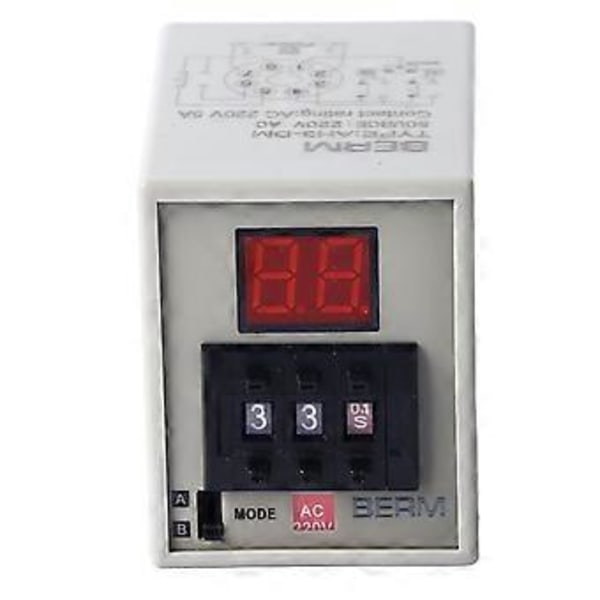 Fördröjningstimerrelä Digital Display Stabil Lättkontrollerad Fördröjningsrelämodul AC220V