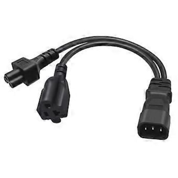 IEC320-C14 Han til IEC320-C5 +5-20R Hun Adapterledning Y-splitter Strømledning