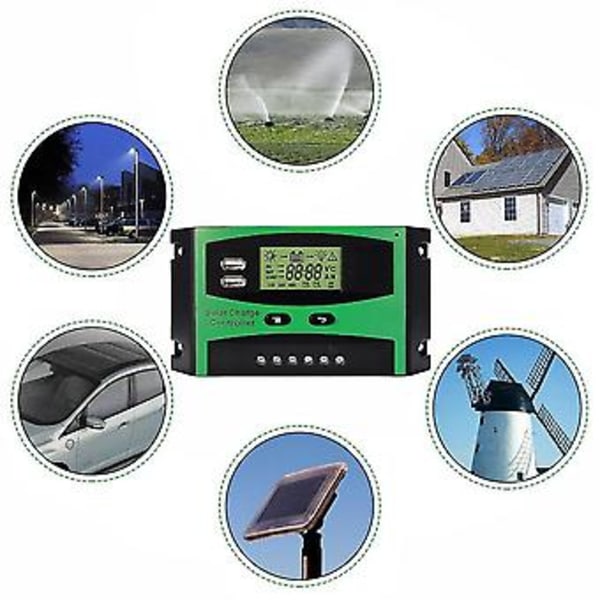30a 12v 24v Solcellsladdningsregulator LCD Funktion Dubbel USB