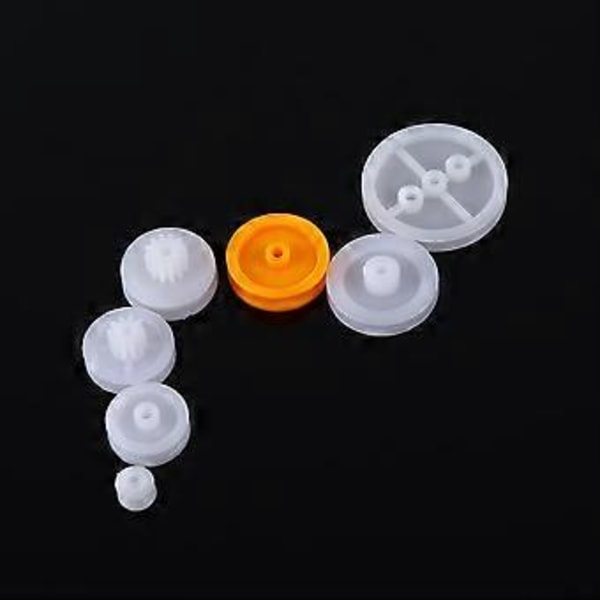 7st Plast Trissa Kit Set för Remmontering Leksaksbilar Automobiler Robotar DIY
