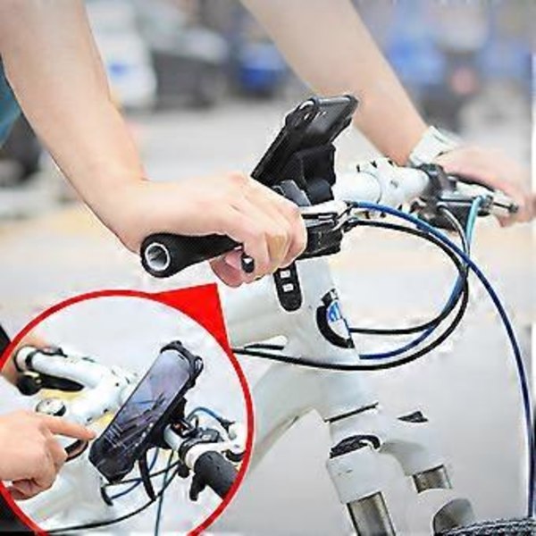 360 Graders Rotation Cykelholder til Telefon Justerbar Skridsikker Stødsikker Holder Multifunktionel Telefonstander
