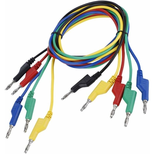 Krokodilklämma test, 5 st P1036 1M Högspänning högspänningsklämma 4 mm banankontakt med kabelgarn för multimeter