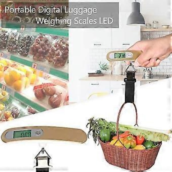 50kg/10g Portabel Elektronisk Bagagevåg Resväska Rese Bagage Vikt Digital LCD Hängande Våg Balans Elektronisk Våg Exakt Mätning (färg