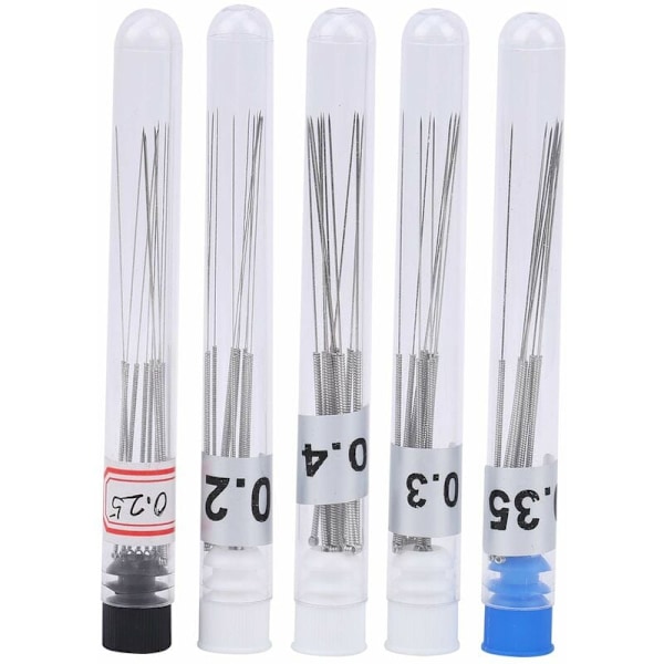 50Pcs 3D Printer Nozzle Cleaning Needles, Silver Stainless Steel 0.2/0.25/0.3/0.35/0.4mm for All 0.4mm Nozzles for Reprap/Ultimaker/Makerbot/ Flashf