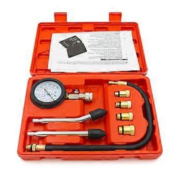 Cylinderkompressionstestare Kit Motor Cylinder Testare Läckagetest Set för Bil