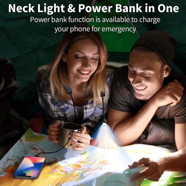 Hands Free Neck Light Around Neck 4000mah, vitt ljus + 3 ljusstyrka